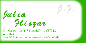 julia fliszar business card